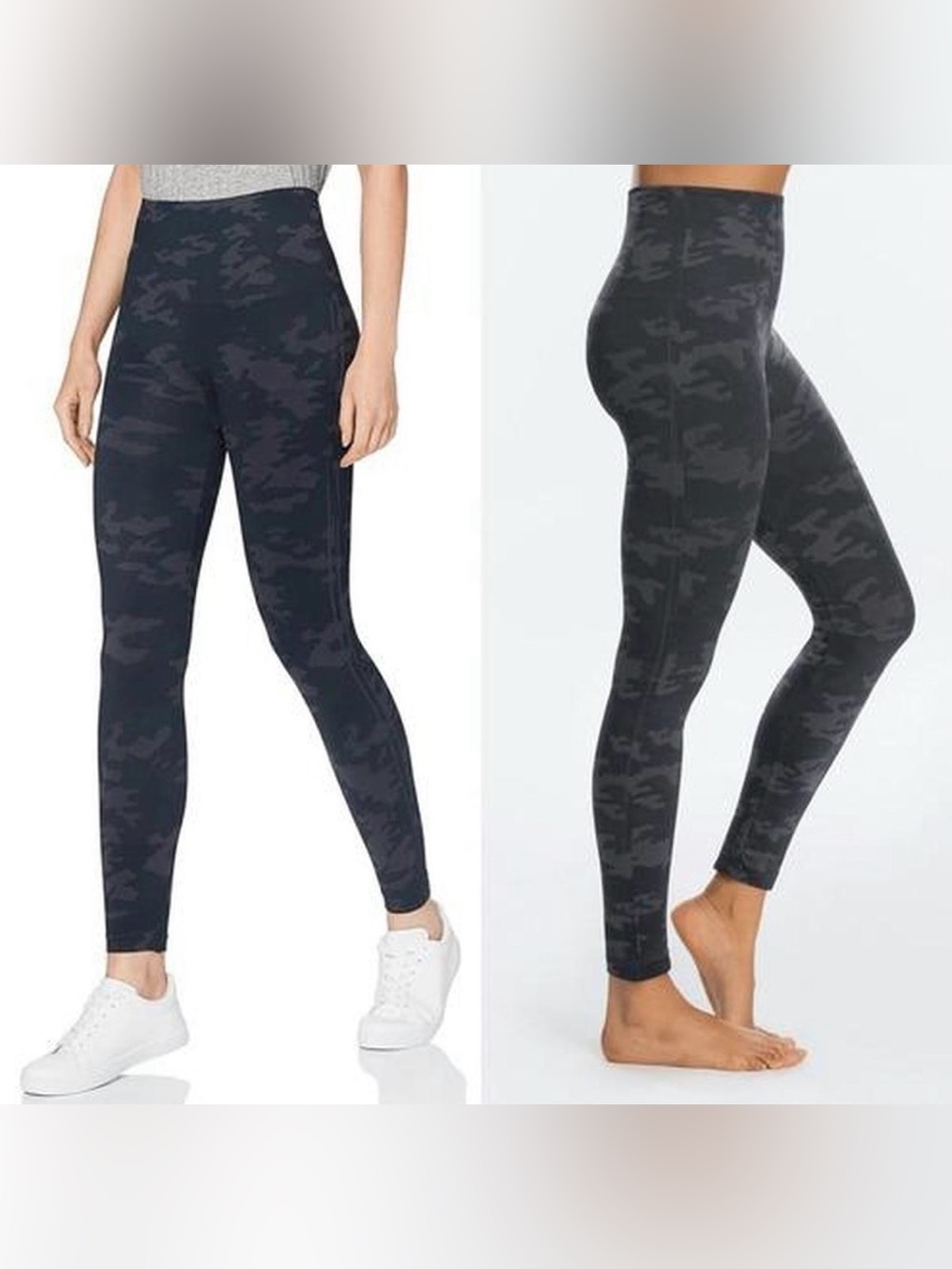 Spanx Black Camo Look at Me Now Seamless Shaping Leggings Size M